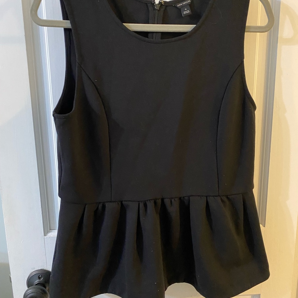 Ann Taylor Black Peplum Top